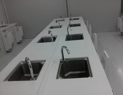 Wash basin and hand dryer